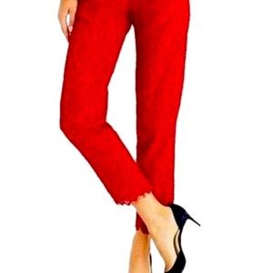 J Crew Easy Pants in Red Lace